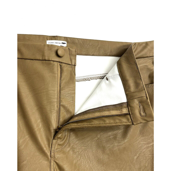 Good American Better Than Leather Good Boy Pants Size 16 Warm Caramel - Picture 10 of 13